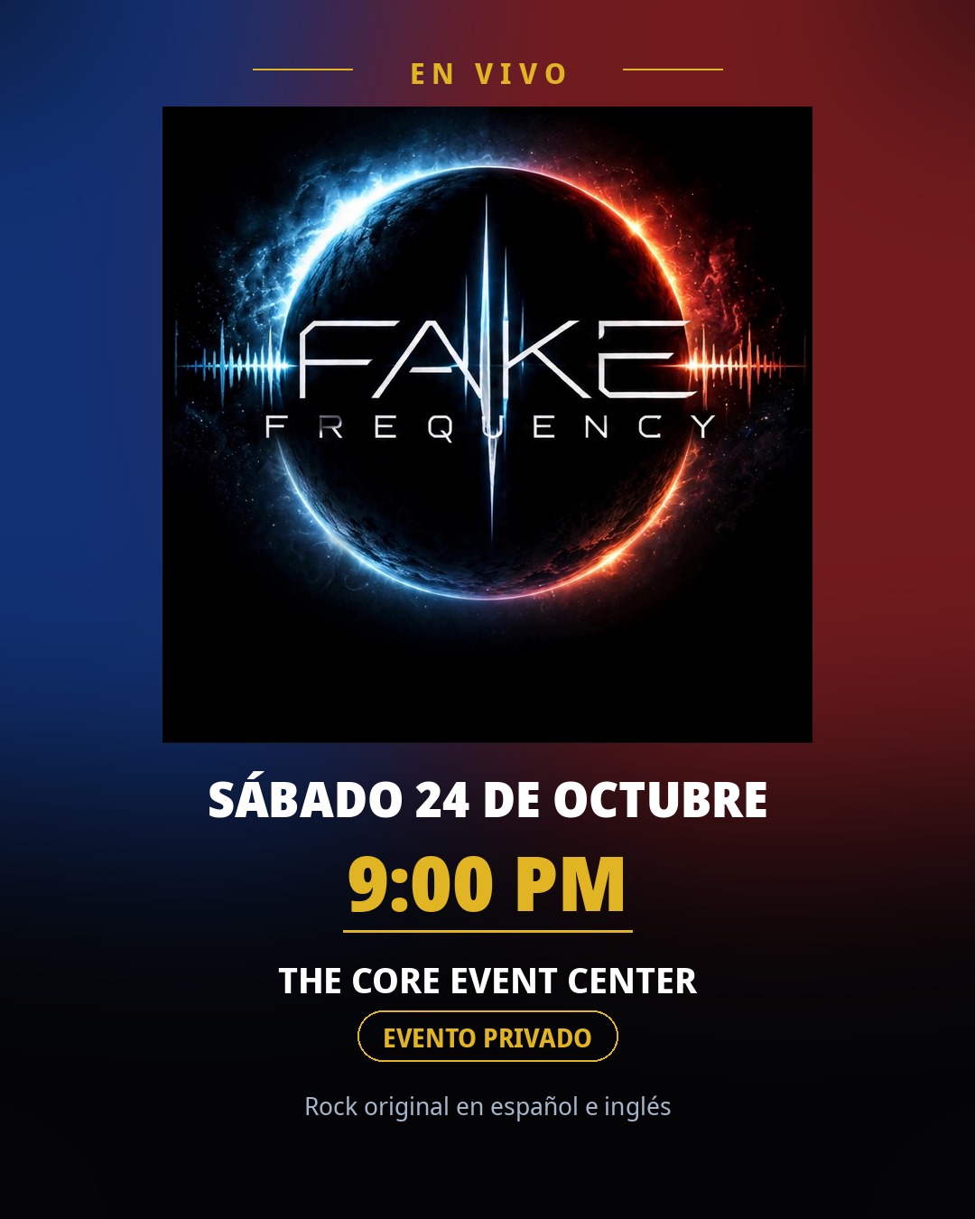 Flyer — The Core Event Center, 24 de octubre de 2026